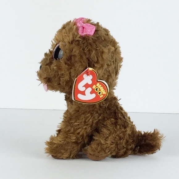 NEW Ty Beanie Boo Puppy Dog Maddie 6" Plush Brown Curly Fur March 28 2016 - Picture 3 of 8